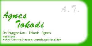 agnes tokodi business card